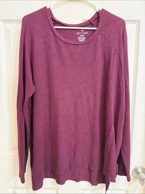 Soft & Sexy Plush Crewneck Sweater - Plum